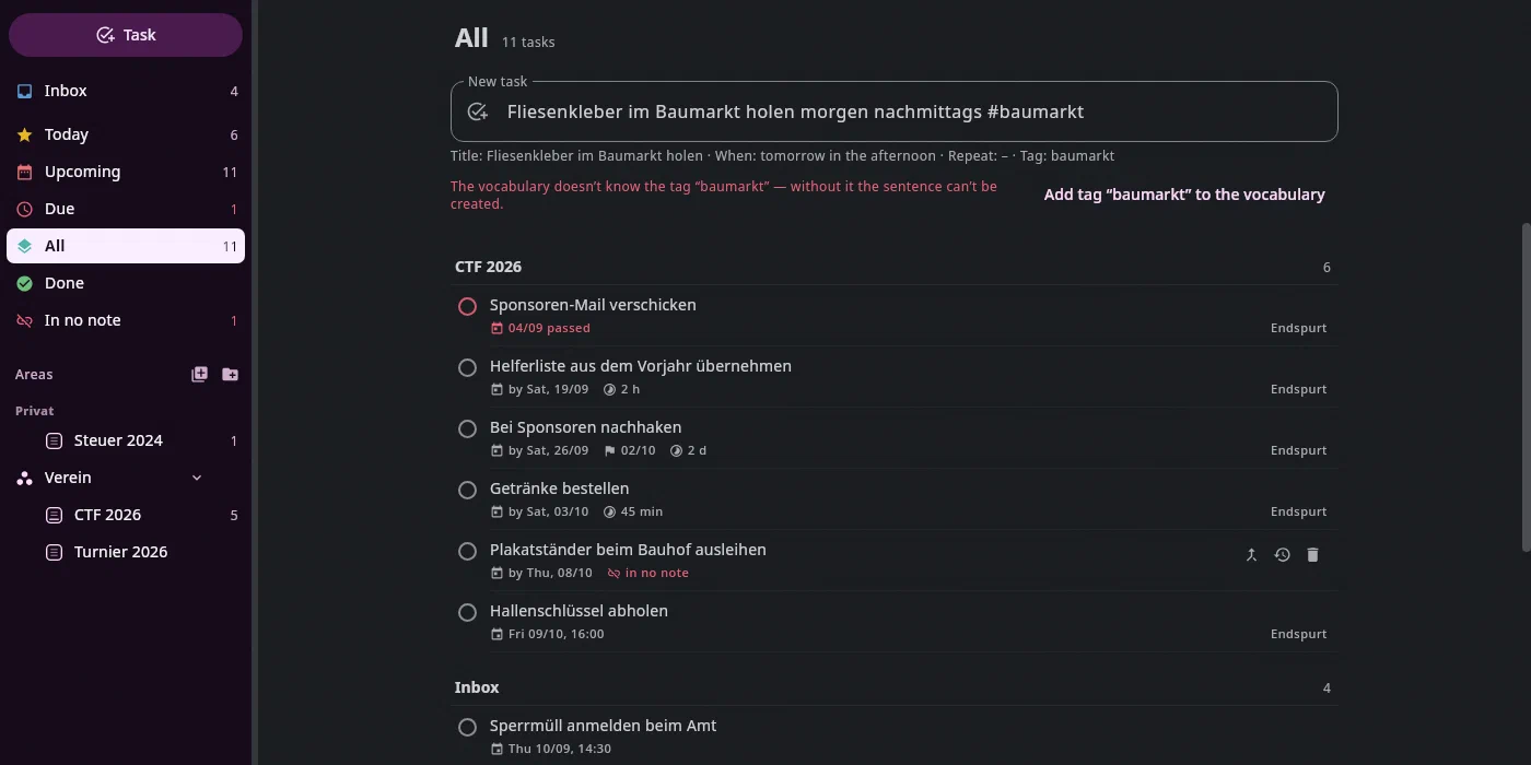 The input field
